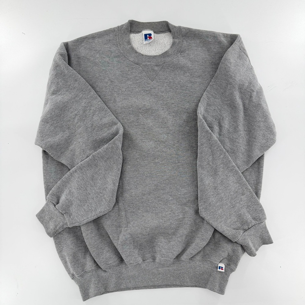 Russell Athletic Sweatshirt Crewneck Pullover Vintage 90s Unisex XLT Gray Blank